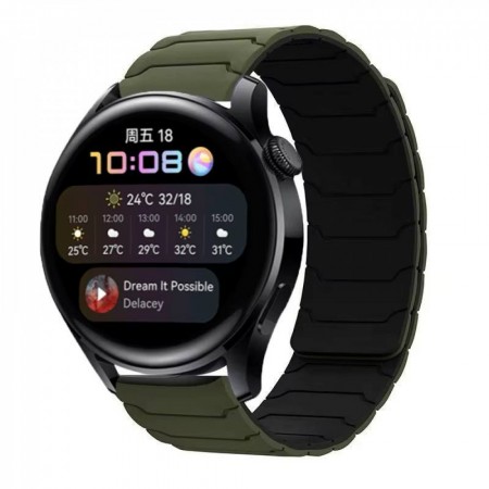 Ремешок для часов Armor Magnetic Band универсальный 22 мм армейский зеленый/черный