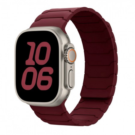 Ремешок no brand Armor Magnetic для Apple Watch 42/44/45/49 мм бордовый магнитный
