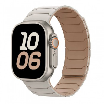 Ремешок no brand Armor Magnetic для Apple Watch 42/44/45/49 мм, магнитный, Starlight&Milk tea
