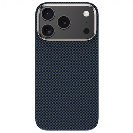 Чехол для iPhone 17 Pro Max Benks ArmorTint Kevlar синий карбоновая текстура