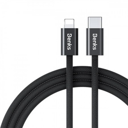 Кабель USB-C to Lightning Benks D46 2м нейлонова оплетка, швидка зарядка