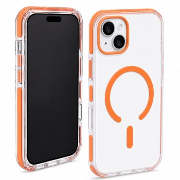 Прозрачный чехол MagSafe Vibe Case для iPhone 13/14 оранжевый