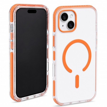 Прозрачный чехол MagSafe Vibe Case для iPhone 13/14 оранжевый