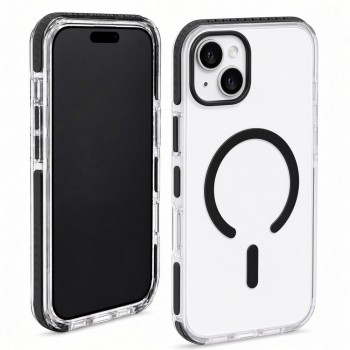 Прозрачный чехол с MagSafe Vibe Case для iPhone 15 черный