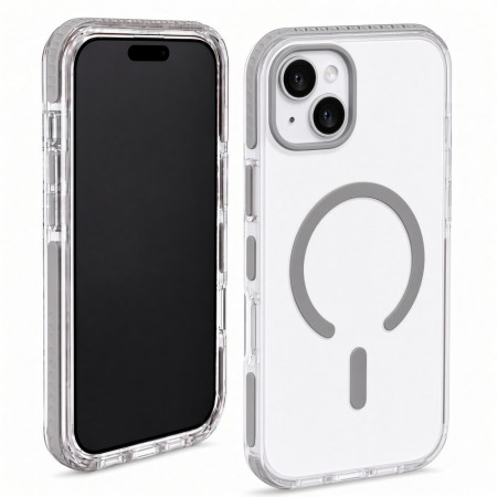 Чохол з MagSafe Vibe Case для iPhone 15 прозорий сірий