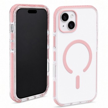 Прозорий чохол MagSafe Vibe Case для iPhone 15 рожевий