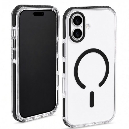 Прозрачный чехол MagSafe Vibe Case для iPhone 16 Plus черный