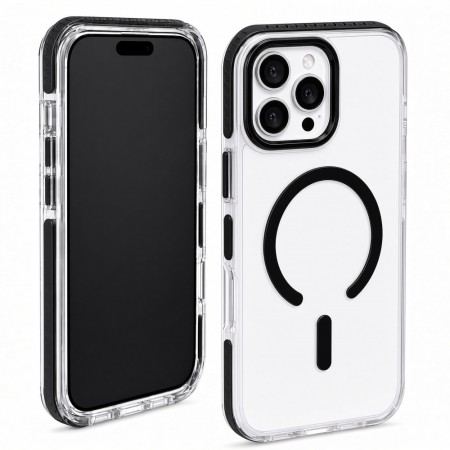 Чехол MagSafe Vibe Case для iPhone 16 Pro прозрачный черный
