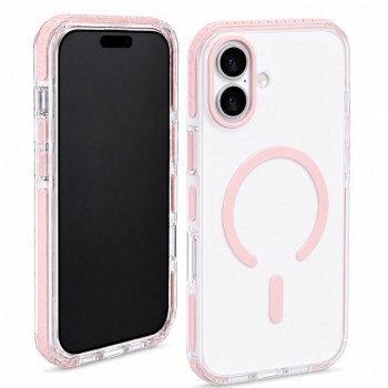 Прозрачный чехол с MagSafe Vibe Case для iPhone 17 розовый