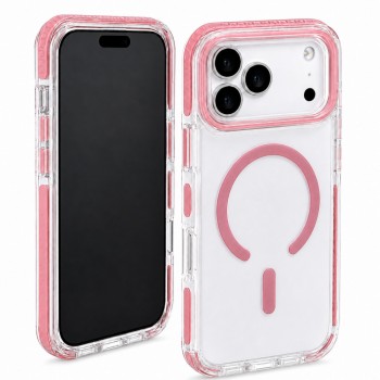 Прозорий чохол з MagSafe Vibe Case для iPhone 17 Pro Max рожевий