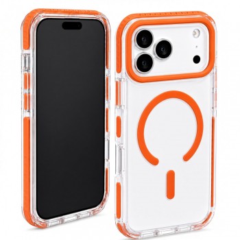 Прозрачный чехол MagSafe Vibe Case для iPhone 17 Pro Max оранжевый