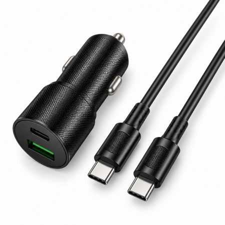 Автомобільний зарядний пристрій Borofone BZ19B 48 Вт PD QC3.0 з кабелем USB-C