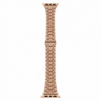 Ремінець Diamond Studded зі стразами для Apple Watch 42/44/45/49 мм рожеве золото