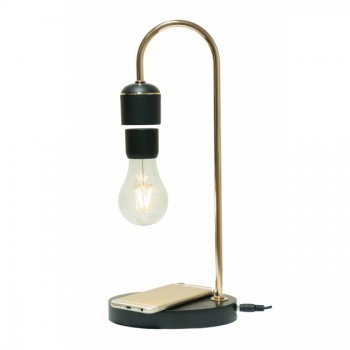 Антигравітаційний настільний світильник iOX левітуюча декоративна лампа світильник нічник в стилі Лофт 7-11-LX з бездротовою зарядкою Gold Золотий